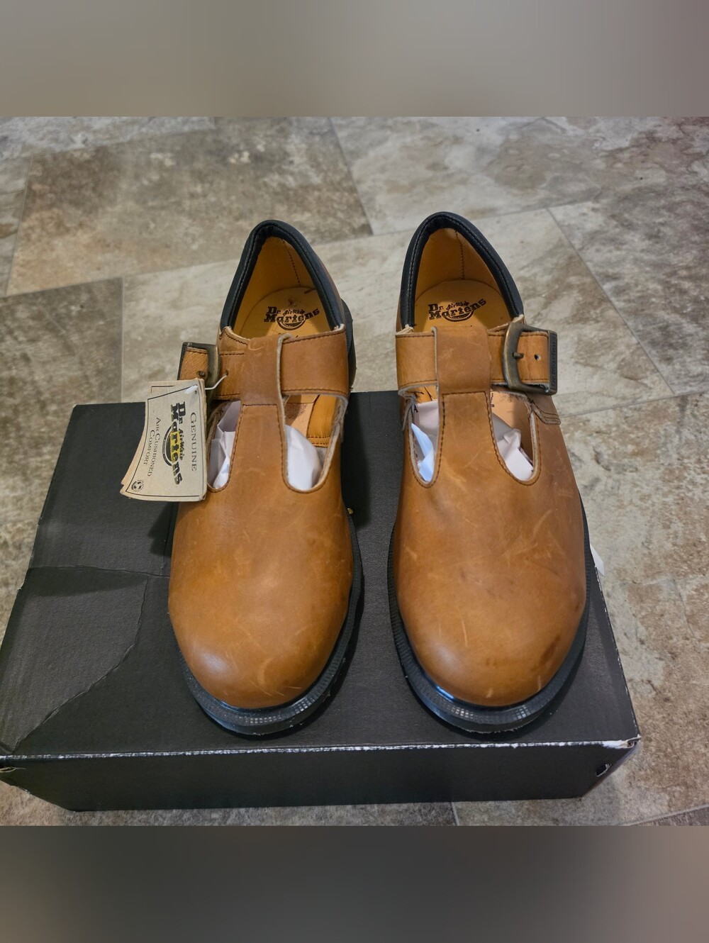 Vintage Dr. Martens Made in England Steel Toe Mary Jane Shoes - UK 7 / US 9 - Picture 2 of 9